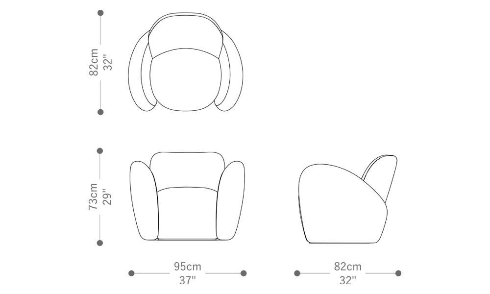 Image of the main dimensions of the product